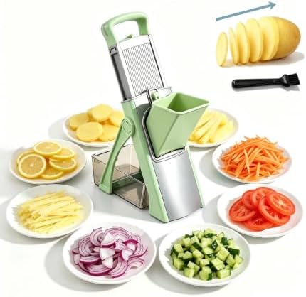Safe Mandoline Slicer for Kitchen, Multi-Function Vegetable Chopper by Featureadvancedergonomics