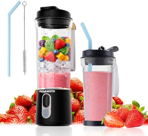 Portable Personal Size Smoothies Blender - 20oz Small Blender Juice Cup by INNAMOTO