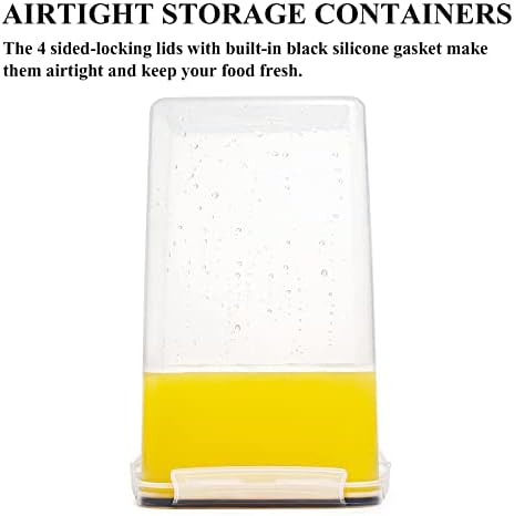 Flour Sugar Storage Containers 6.5L, 4 PCS, Black