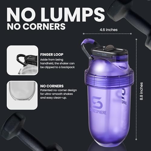 SHAKESPHERE Protein Shaker Bottle with Straw 13.5oz BPA-Free Tritan, Purple - Image 4