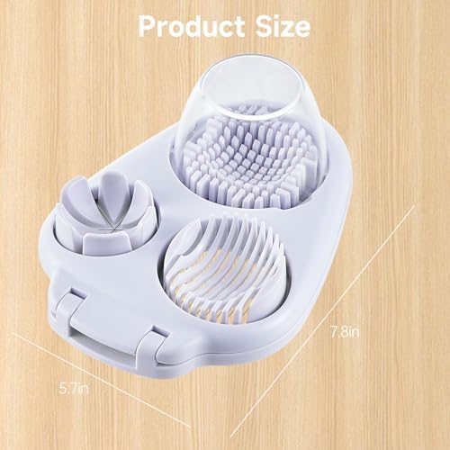 Ceruaxb 3-In-1 Egg Slicer for Hard Boiled Eggs - Stainless Steel Multipurpose Egg Cutter, Ideal Three Way Egg Slicer & Kitchen Chopper Tool for Strawberry, Mushroom, Grape, Tomato - Image 2