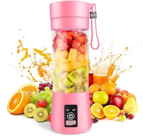 E&M's Portable Blender & Juicer Combo, USB Rechargeable, Pink, Mediam by Unknown