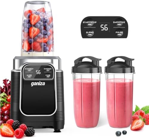 Ganiza Smoothie Blender Auto Program, Personal Kitchen Blenders 1000W Max by Ganiza