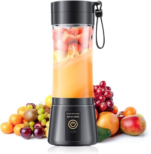 Portable Blender, Cordless Personal Smoothie Blender with USB Rechargeable & 6 Blades, Compact Mini Juicer Powerful Blending for Shakes/Fruits/Veggies/Travel/Home/Office/Gym/Camping by Unknown
