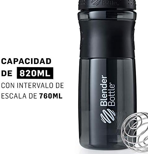 BlenderBottle SportMixer Tritan Grip Shaker Bottle, Transparent Black/White, 28-Ounce - Image 3