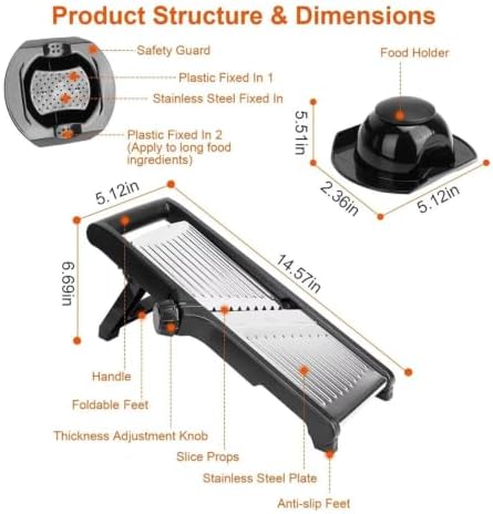 Adjustable Mandoline Vegetable Slicer with 5 Blades - Image 6