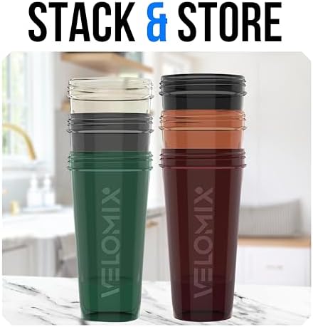 6 Pack 28oz Protein Shaker Bottle for Protein Mixes, Earth Tones