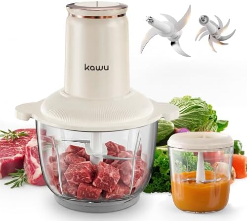 Kawu Food processor, 2-Speed Food Chopper & Meat Grinder with 2 Glass Bowl by kawu