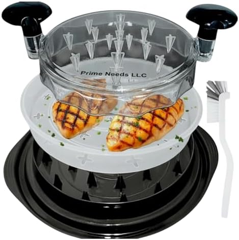 Chicken Shredder, Chicken Shredder Tool Twist, Meat Shredder, Large Chicken Breast Shredder, Heavy Duty BPA-Free Meat Shredder Tool with Removable Tray, Brush, Strong Non-Slip Base, Dishwasher Safe