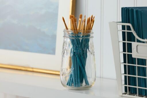 Glass Flute Mason Jar, Regular Mouth, Pint Size, 16 OZ (Pack of 8)