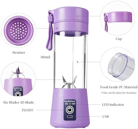 Portable Blender, Electric USB Mini Juicer Blender For Shakes and Smoothies - Image 4