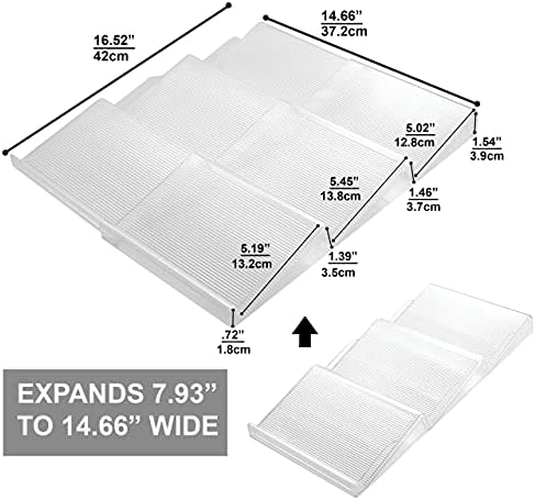 3 Tier Spice Rack- Kitchen Drawer Organizer - Clear Plastic Storage Rack for Kitchen Pantry - Perfect for Salt, Pepper, Spices and Seasonings