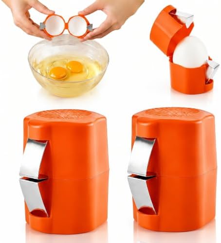 Egg Shell Opener, 2-in-1 for Raw & Boiled Eggs，Orange by Unknown