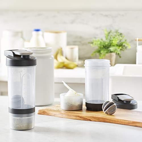 Amazon Basics Protein Shaker Bottle with Mixer Ball, Cups for Shakes, 20 oz, Gray, 11.8x9x23 cm (Pack of 16) - Image 5