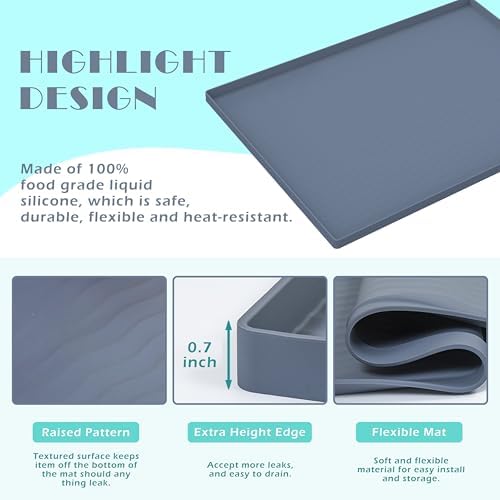 Waterproof Silicone Under Sink Mat, 31 x 22 in, Flexible Shelf Liner