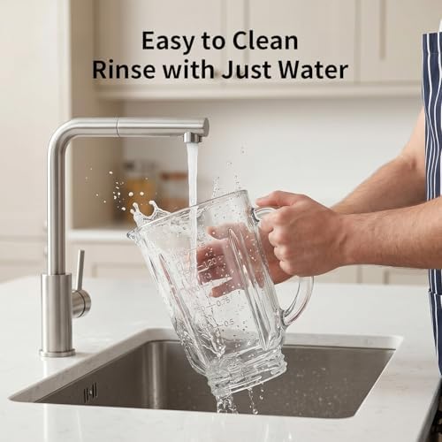 Glass Blender with 51 oz, 1100W, 2 Speeds + Pulse, Black - Image 6