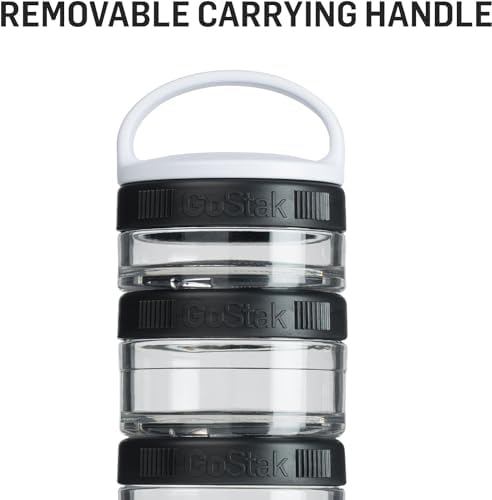 BlenderBottle GoStak Tritan Twist n' Lock Storage Jars White,11.8 Ounces,4 Count (Pack of 12) - Image 5