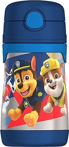 Vacuum Insulated Stainless Steel 10oz Straw Bottle, PAW PATROL BOY