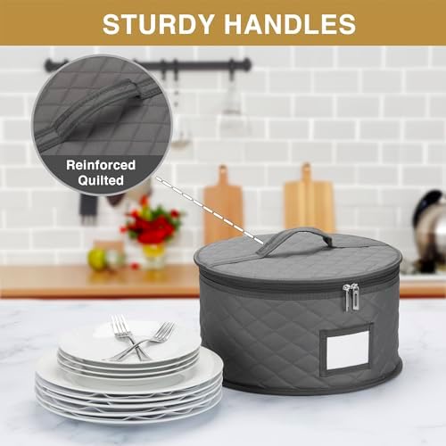 2 Pack 7" Appetizer and Saucer Storage Case, Dinnerware Storage Organizer
