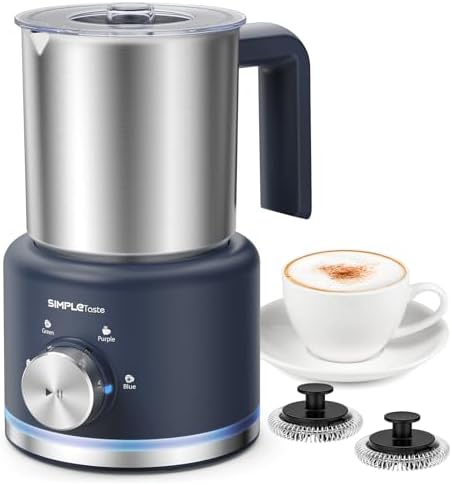SIMPLETASTE Milk Frother, 4 in 1 Electric Milk Steamer, 16.91oz/500ml Automatic Warm and Cold Foam Frother for Coffee, Latte, Macchiato, Cappuccino, Hot Chocolate, Easy to Clean by SIMPLETaste