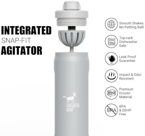 CHEERFUL GOAT Ceramic Water Bottle, 25oz Coffee Bottle with Straw (Grey) - Image 5