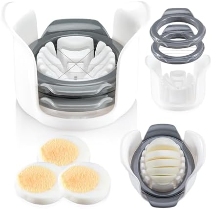 YZC Egg Slicer For Hard- Boiled Eggs - Multipurpose Strawberry Slicer Stainless Steel Wire Cutter - Dicer for Soft Fruit, Mushroom, Avocado - Great as Egg Cutter, Banana Slicer, Kiwi Cutter, Egg Dicer by YZC+COLLECTION