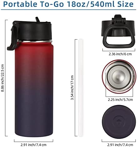 18oz Insulated Water Bottle for Kids with Straw, Assorted, 4-Pack