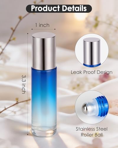 Essential Oil Roller Bottles - 4 Pack Refillable 10ml Glass Roller Bottles - Image 2