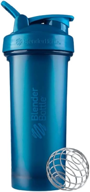 BlenderBottle Classic V2 Shaker Bottle Perfect for Protein Shakes and Pre Workout, 28-Ounce, Ocean Blue
