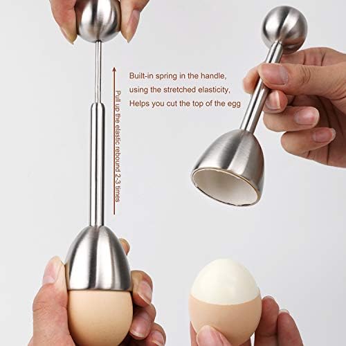 Egg Cracker Topper Cutter for Soft Boiled Eggs Stainless Steel Shell Remover Separator Kitchen Tool - Image 3