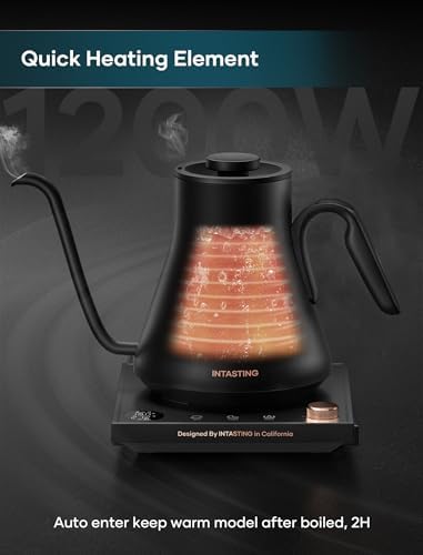 Gooseneck Electric Kettle with ±1℉ Temperature Control, 0.9L