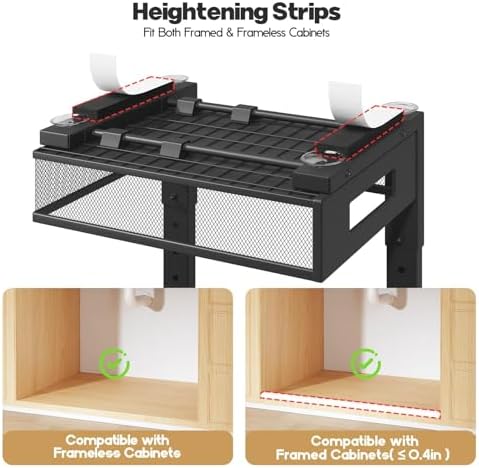 2-Tier Under Sink Organizer with Sliding Drawers, Pull-Out Cabinet Organizer with Adjustable Height, Kitchen & Bathroom Storage Shelf, Black, 1 Pack