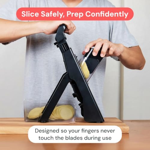 Safer Mandoline Slicer for Kitchen Adjustable Veggie & Food Slicer