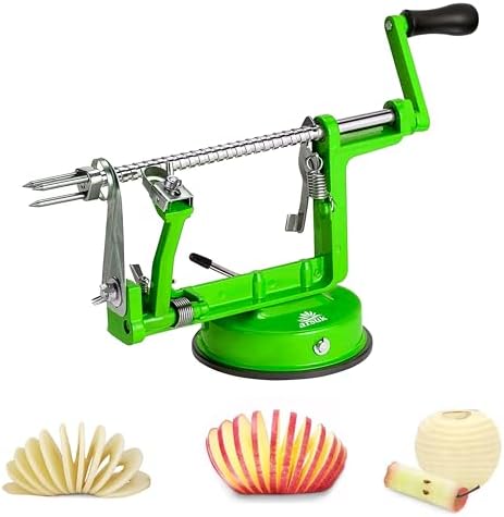 Apple Peeler - 3 in 1 Fruit Corer Cutter and Peeling Machine for Kitchen - Stainless Steel Apples Peelers & Cutters Tool - Easy to Peel and Spiralizer