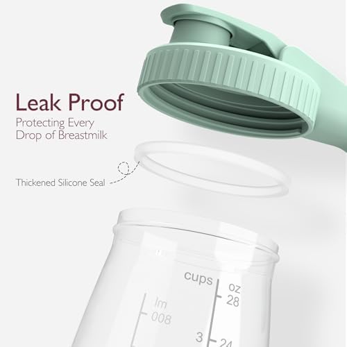 Breast Milk Pitcher, Glass Storage Container Wide Mouth, 32oz Green