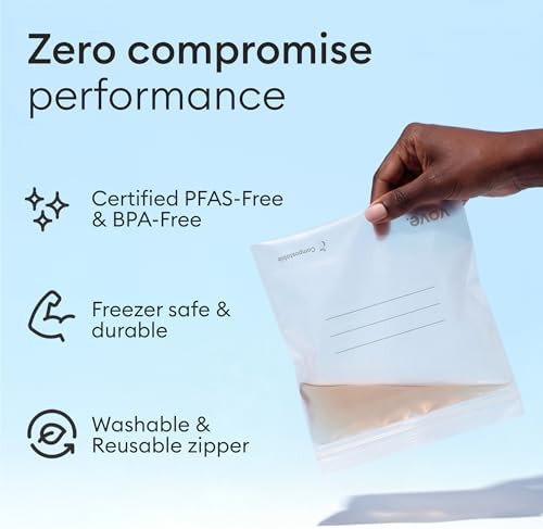 Compostable Quart Zip Bags 30 Count, Plant-Based, Home Compostable
