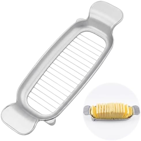 Butter & Cheese Slice Cutter - Stainless Steel Multipurpose Butter and Cheese Cutter Slicer for Evenly Slicing Butter Blocks, Cheeses, Eggs, Non-Stick，Compact & Portable for Home, BBQ, Camping by Unknown