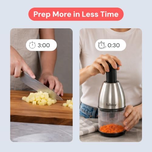 Fullstar Hand Chopper, Manual Vegetable & Onion Chopper, 1 Cup Container - Image 7