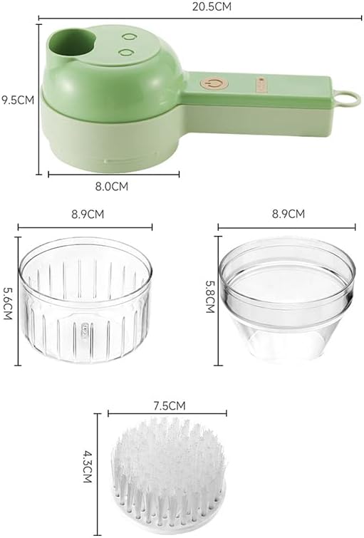 Kitchen Goods Electric Vegetable Cutter Set - 4 in 1 Portable, Rechargeable, Wireless Food Processor & Chopper Machine for Pepper, Garlic, Onion, Celery & Meat (Type1) - Image 2