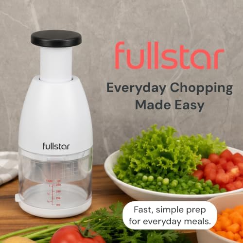 Hand Chopper, Manual Vegetable & Onion Chopper, 1 Cup Container
