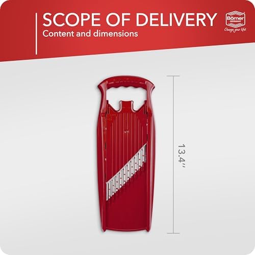 BORNER Wave waffle PowerLine | Vegetable Grater Börner - Quality Made in Germany, Color:Red - Image 6