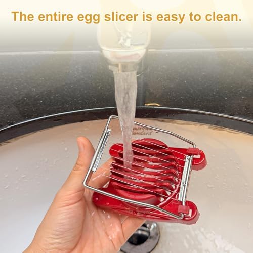 uxcell 2 Pack Egg Slicer for Hard Boiled Eggs, Stainless Steel Wire, Yellow - Image 6