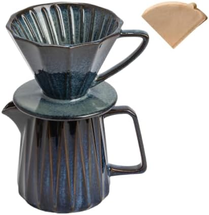 Ceramic Pour Over Coffee Maker With 40 pcs Paper Filter
