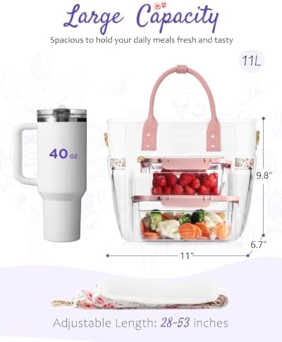 Large Lunch Box Bag Women - Soft Cooler for Work Picnic - Gifts for Women