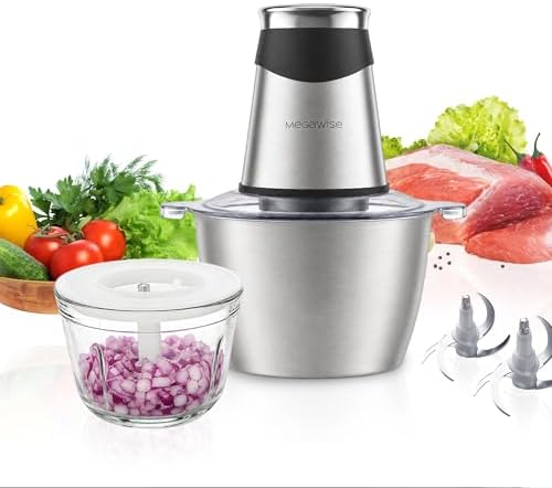 500W Food Chopper, Meat Grinder with Stainless Steel Blades