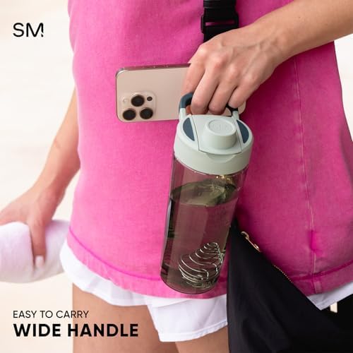 Simple Modern Rally Plastic Protein Shaker Bottle with Ball | 24oz Leakproof Cup for Protein Shakes, Mixes, Electrolytes, Pre Workout | Almond Drift - Image 4