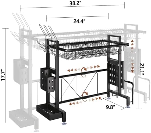 Over the Sink Dish Drying Drainer Rack - Height & Width Adjustable