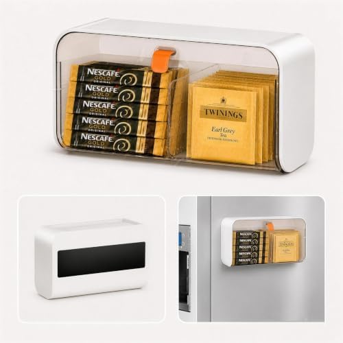 Magnetic Tea Bag Organizer with Lids Tea Organizers for Refrigerator