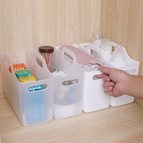 2 Pack Fridge Organizer Bins with Handle, PP Plastic Organizers