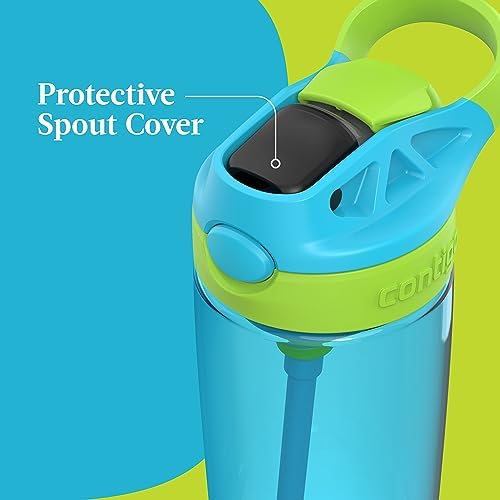 Kids Water Bottles, Cleanable Straw, BPA-Free, 20oz, 2-Count